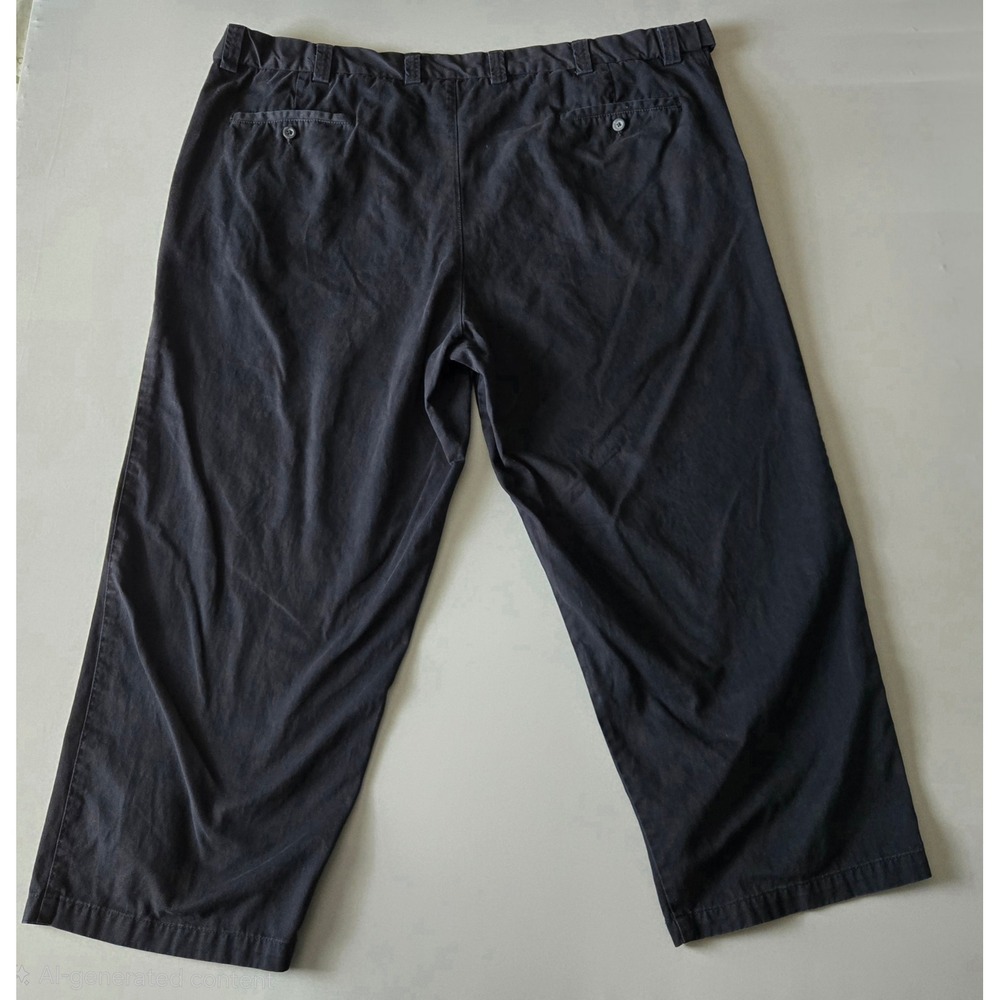Harbor Bay Chino Pants Mens 50x28 Black Straight Leg 100% Cotton Casual Workwear - Picture 5 of 9